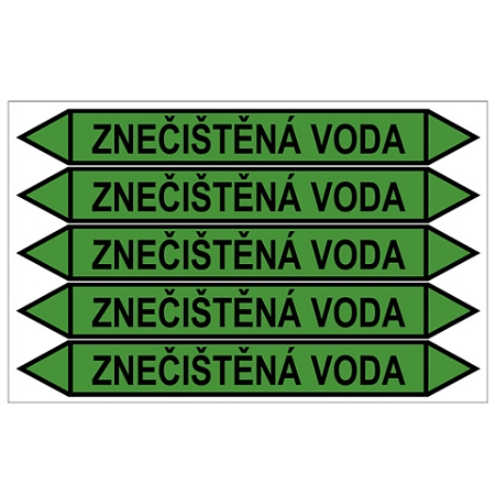 Značení potrubí, znečištěná voda
